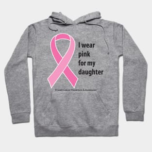 Breast cancer ribbon for daughter with black type Hoodie